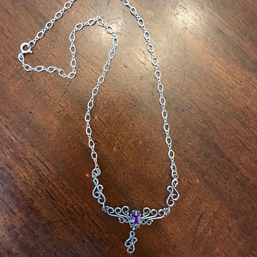 Sterling and Amethyst Necklace - Picture 6 of 6